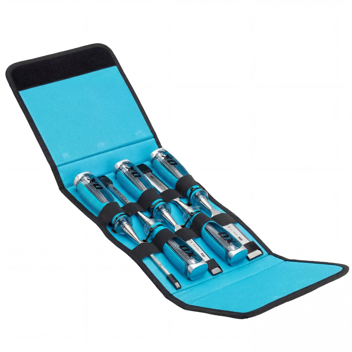 OX Pro 5 Piece Wood Chisel Set in Velcro Case - 6mm, 10mm, 16mm, 19mm & 25mm OX-P371005