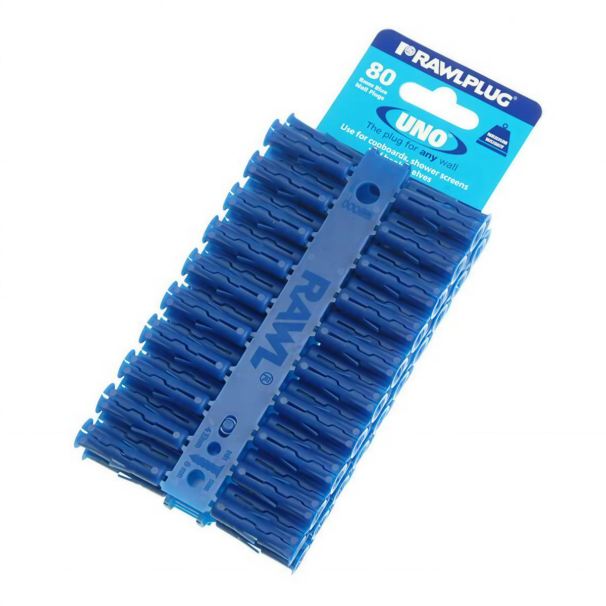 Rawplug Blue UNO Plugs 8 x 32mm (Card 80) RAW68595