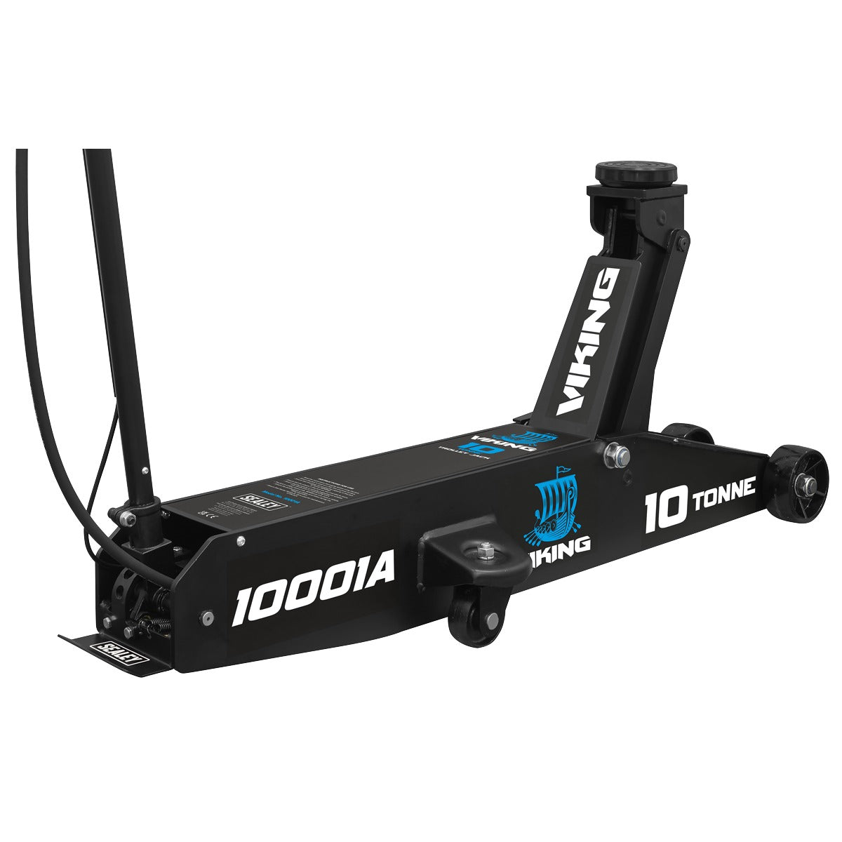 Sealey Viking Professional Long Reach Air/Manual Operation Trolley Jack with Rocket Lift 10 Tonne 10001A