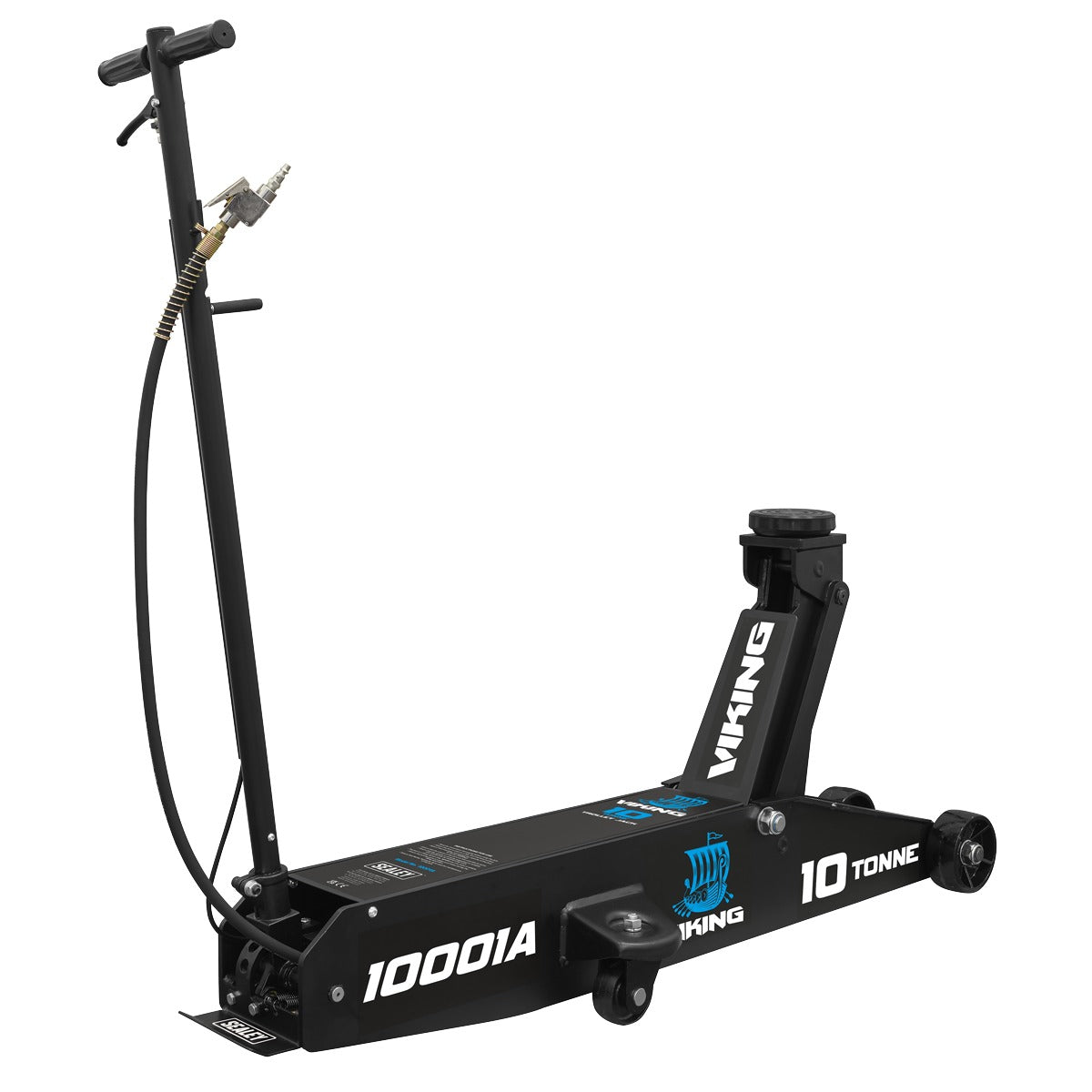 Sealey Viking Professional Long Reach Air/Manual Operation Trolley Jack with Rocket Lift 10 Tonne 10001A