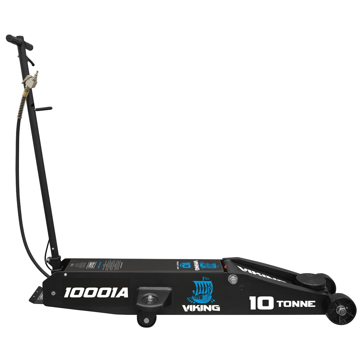 Sealey Viking Professional Long Reach Air/Manual Operation Trolley Jack with Rocket Lift 10 Tonne 10001A