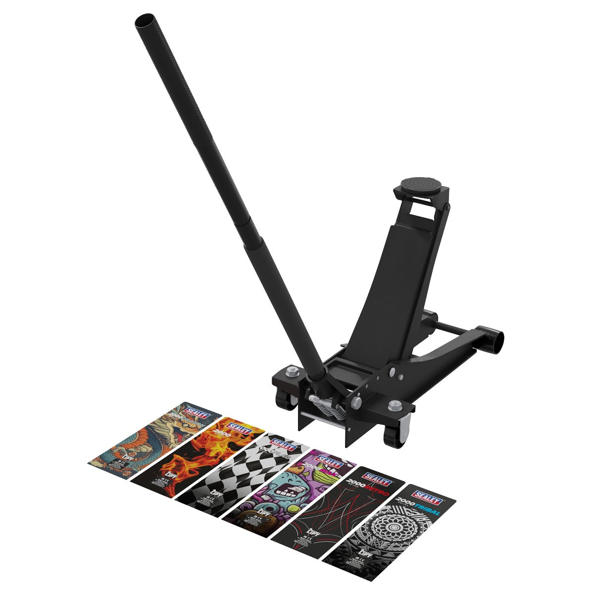 Sealey Low Profile Custom Design Trolley Jack with Rocket Lift 2 Tonne - Black 2000CB