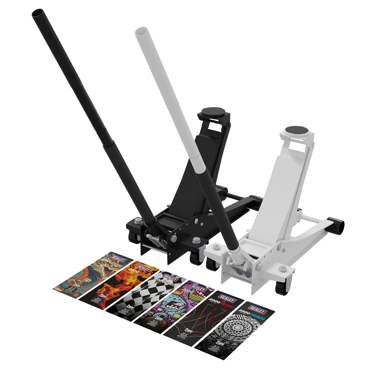 Sealey Low Profile Custom Design Trolley Jack with Rocket Lift 2 Tonne - Black 2000CB