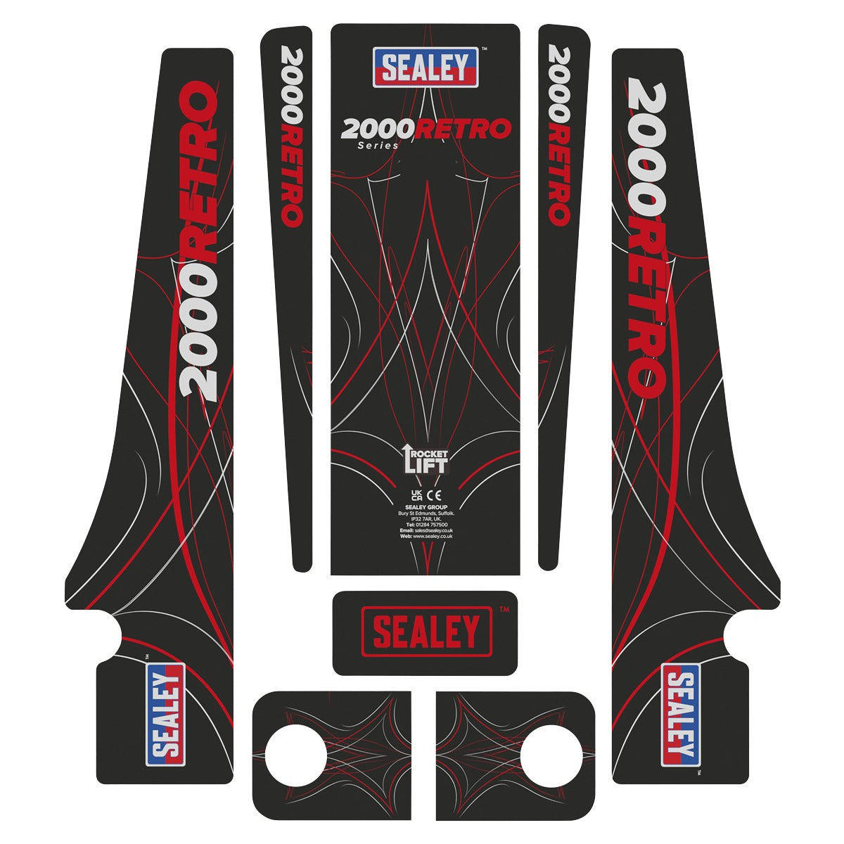 Sealey Low Profile Custom Design Trolley Jack with Rocket Lift 2 Tonne - Black 2000CB