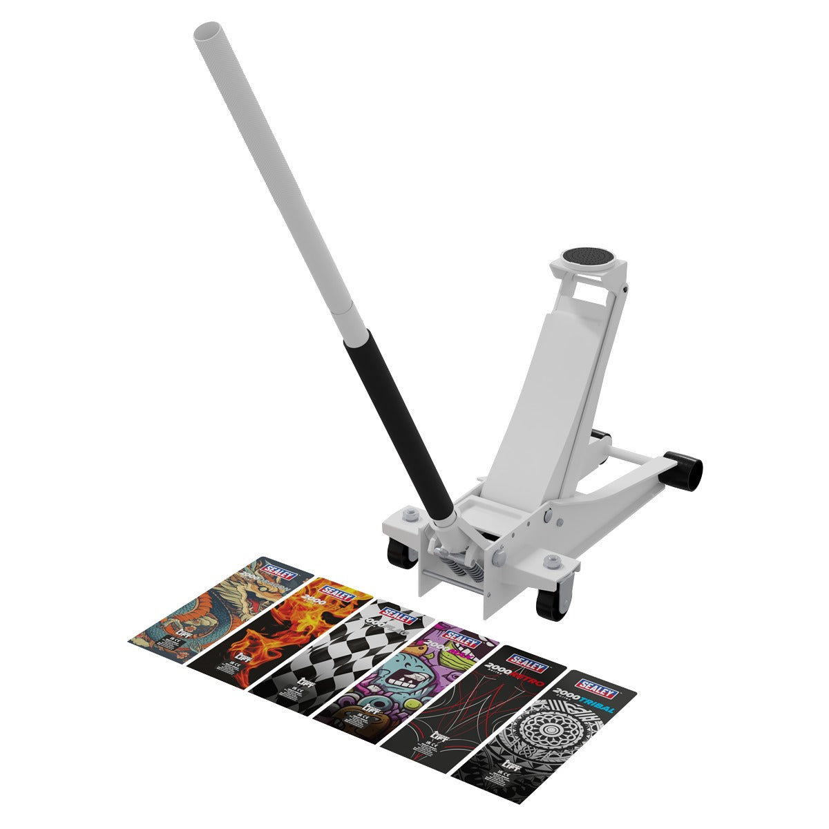 Sealey Low Profile Custom Design Trolley Jack with Rocket Lift 2 Tonne - White 2000CW