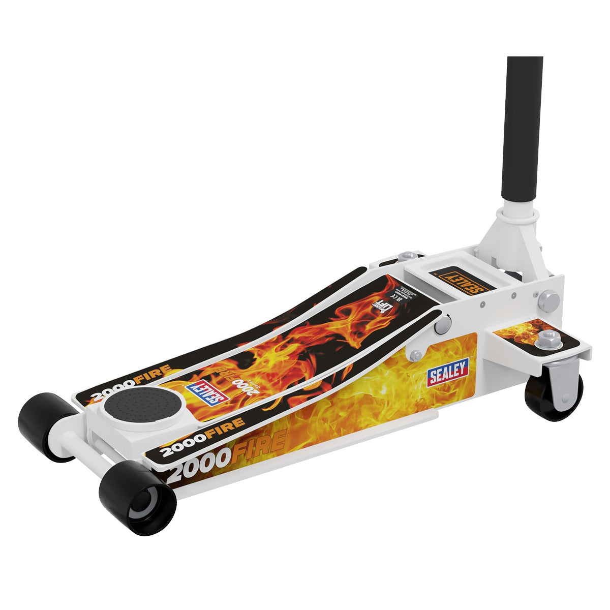Sealey Low Profile Custom Design Trolley Jack with Rocket Lift 2 Tonne - White 2000CW