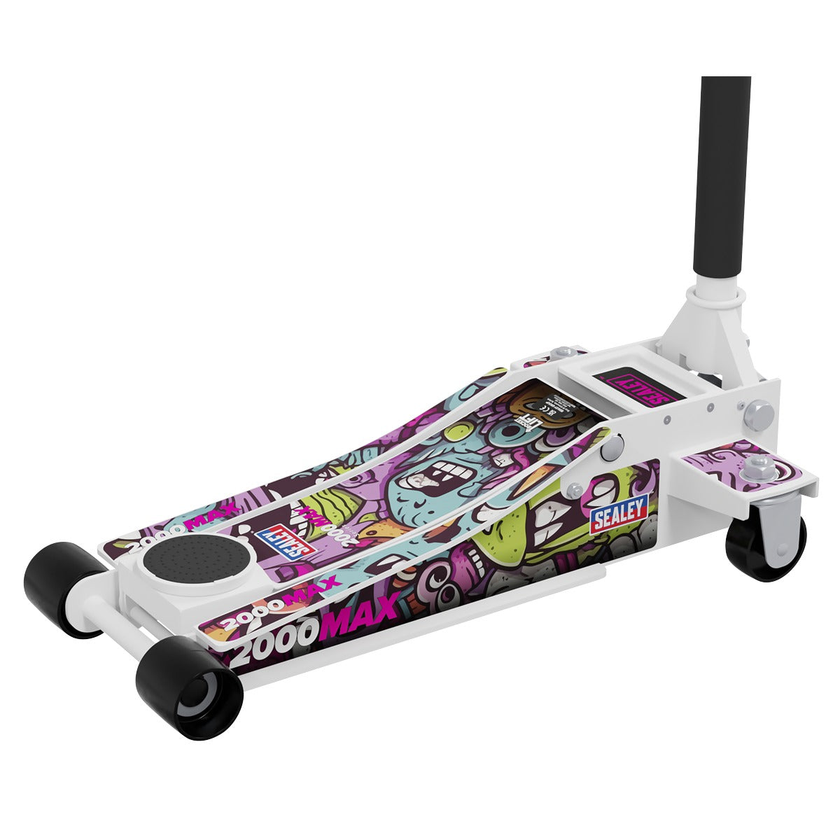 Sealey Low Profile Custom Design Trolley Jack with Rocket Lift 2 Tonne - White 2000CW