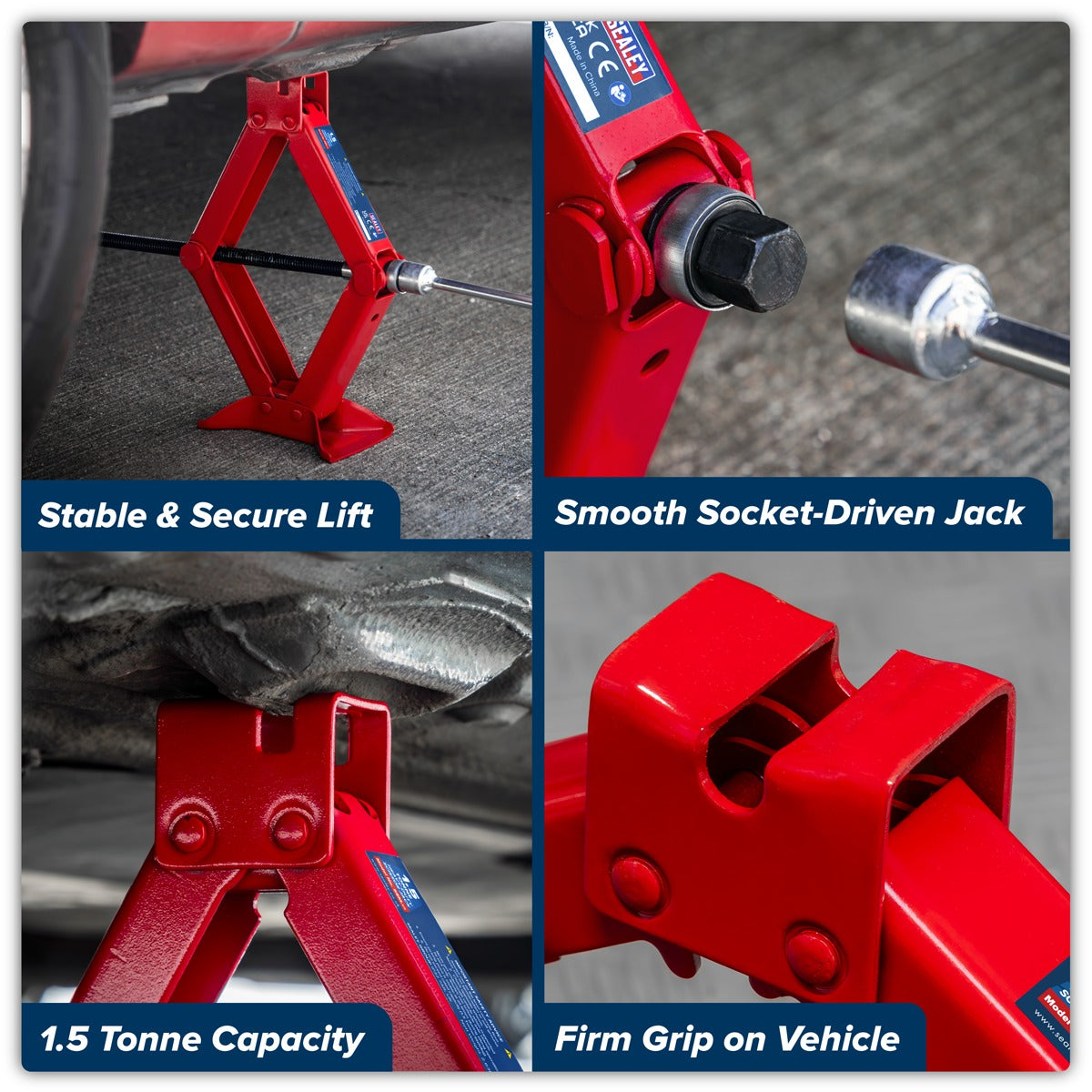 Sealey Heavy-Duty Scissor Jack 1.5 Tonne 58M