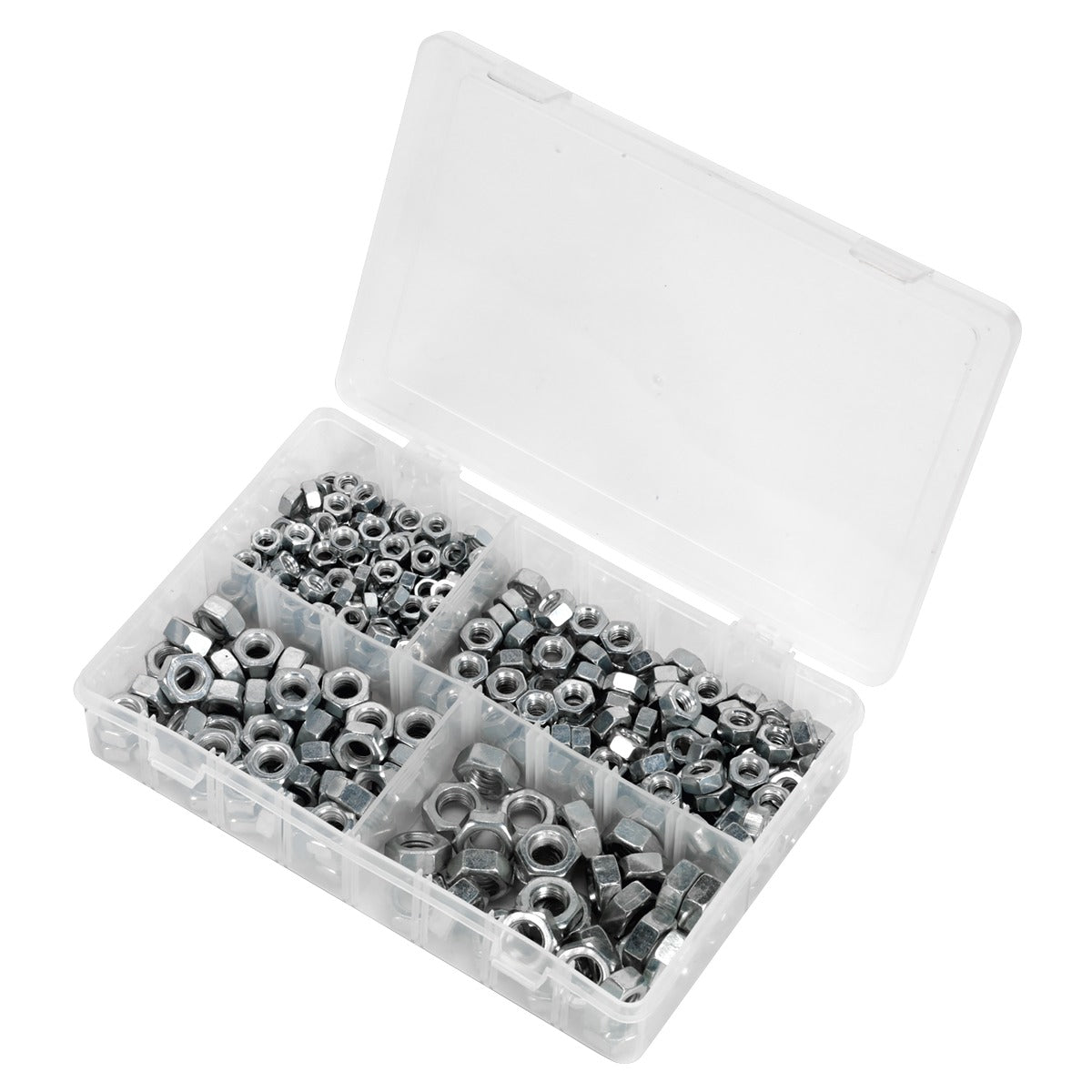 Sealey Steel Nut Assortment DIN 934 - 1/4"-1/2"UNF 320pc AB029SN