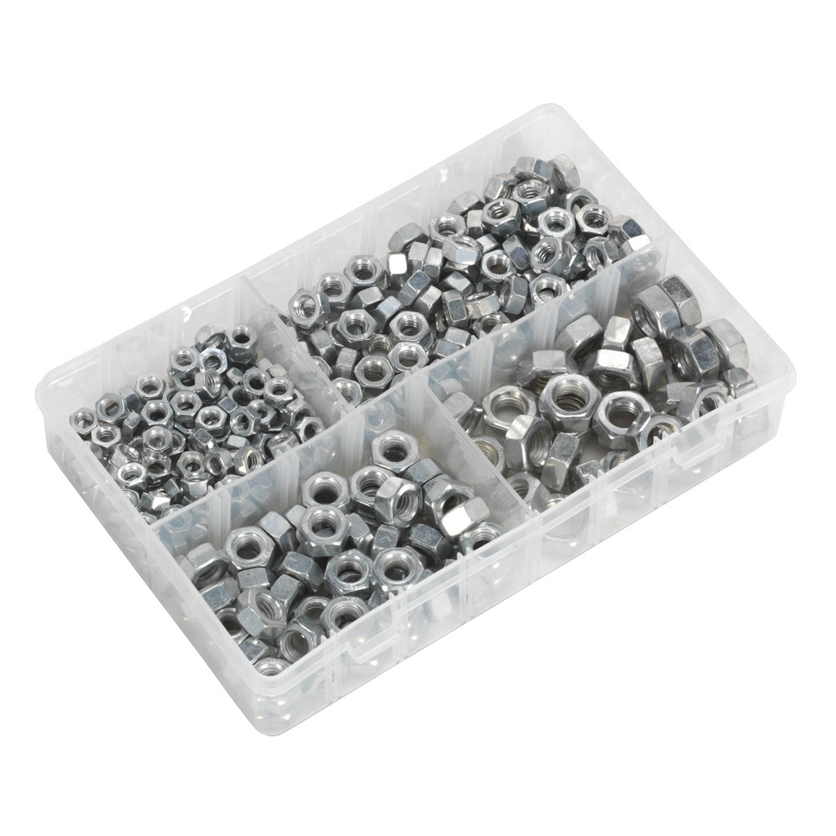 Sealey Steel Nut Assortment 1/4"-1/2"UNC 320pc AB030SN