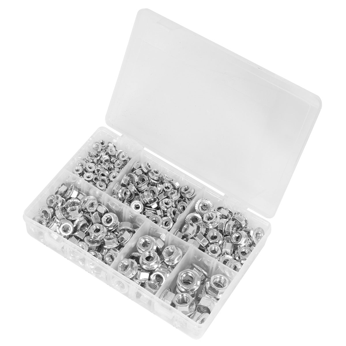Sealey Serrated Flange Nut Assortment M5-M12 390pc AB031FN