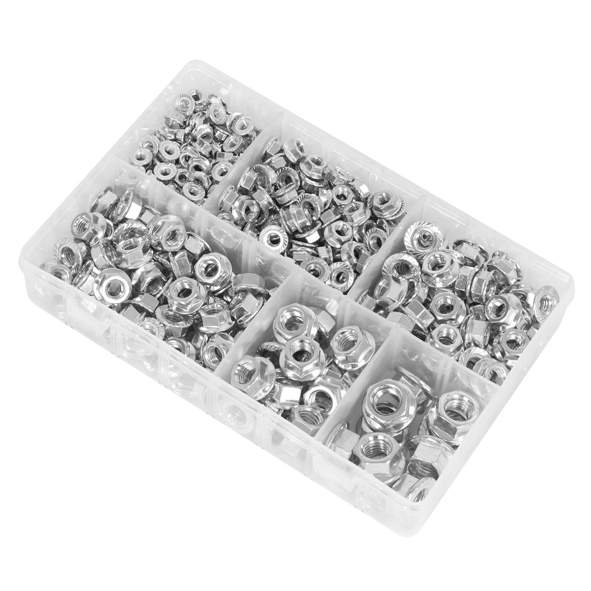 Sealey Serrated Flange Nut Assortment M5-M12 390pc AB031FN