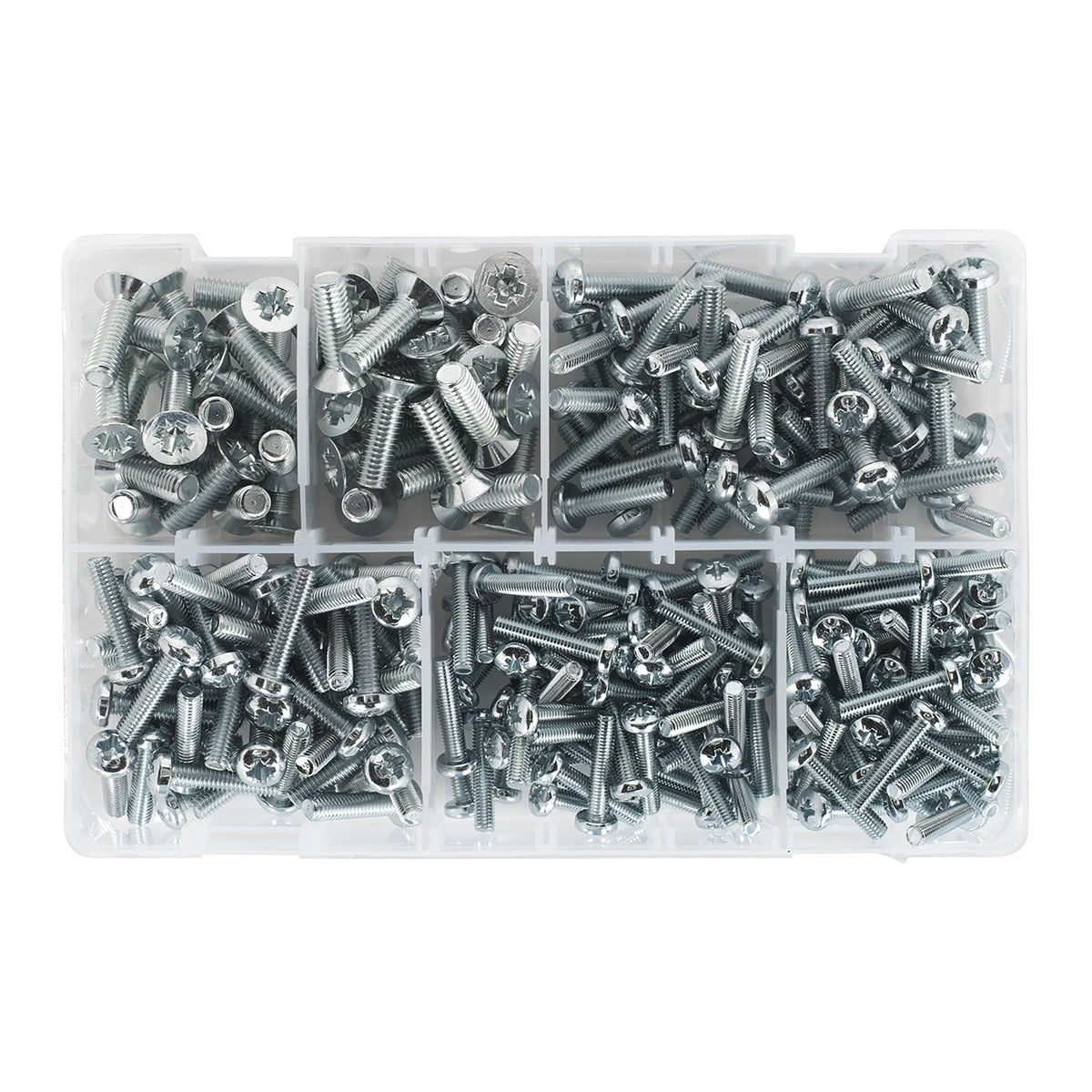 Sealey Countersunk & Pan Head Pozi Machine Screw Assortment M5-M8 264pc AB054MS
