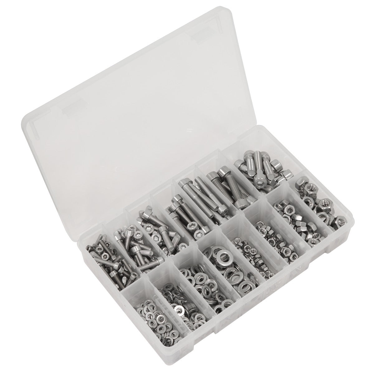 Sealey Stainless Steel Hex Socket Bolt, Washer & Nut Assortment 710pcs AB0710SS