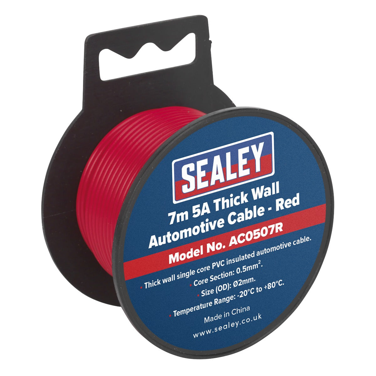Sealey 5A Thick Wall Automotive Cable 7m - Red AC0507R
