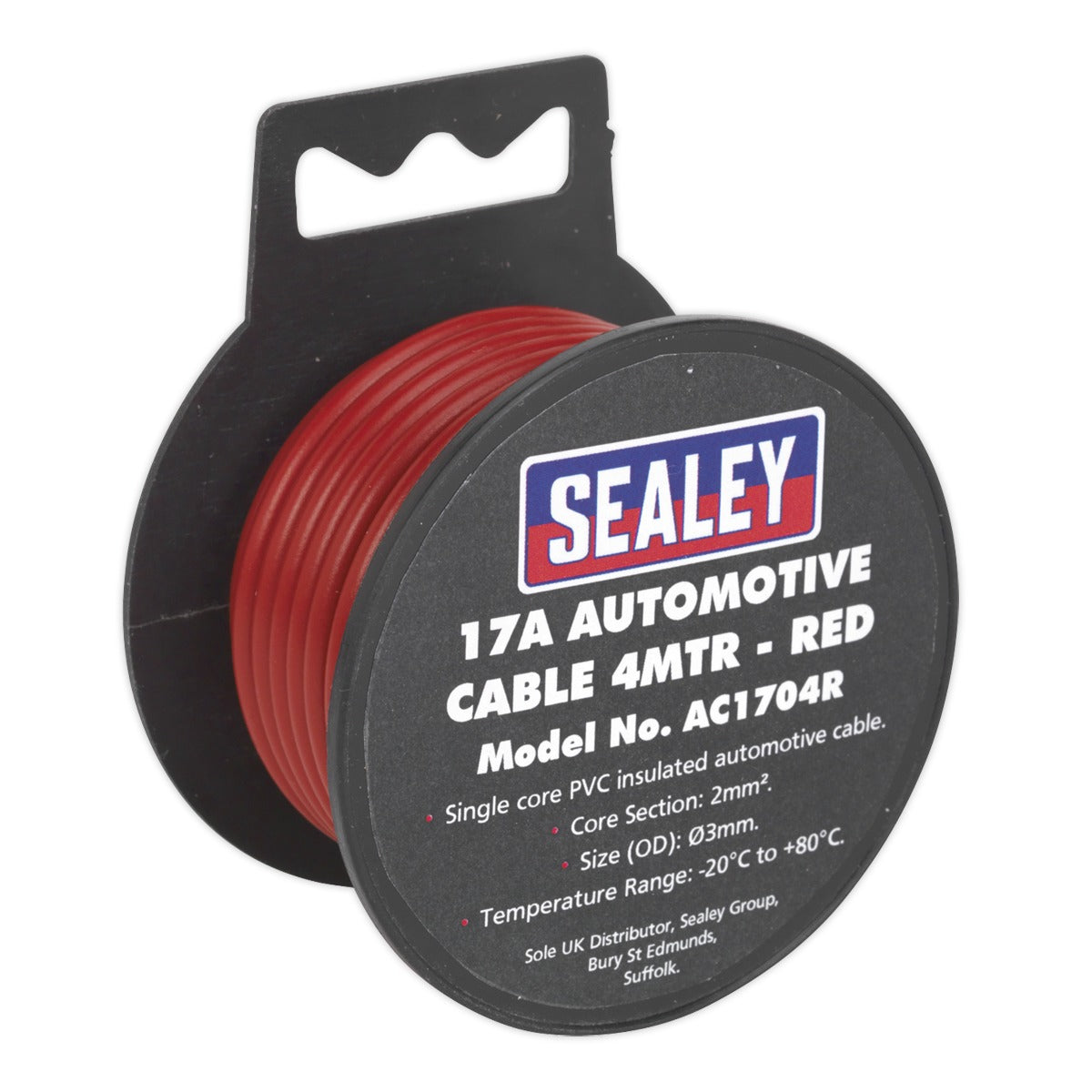 Sealey 17A Thick Wall Automotive Cable 4m - Red AC1704R