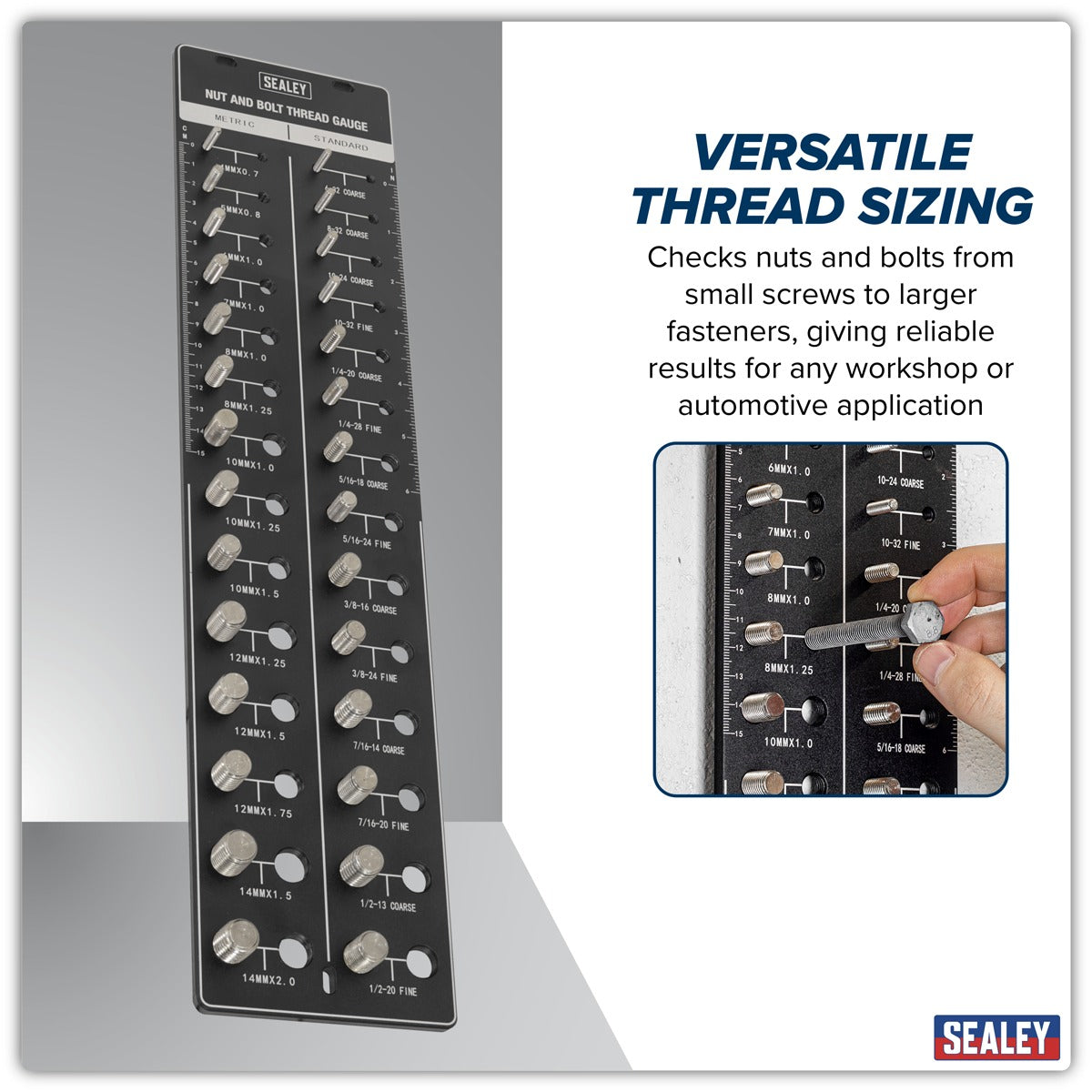 Sealey Metric/Imperial Nut & Bolt Thread Checker AK28