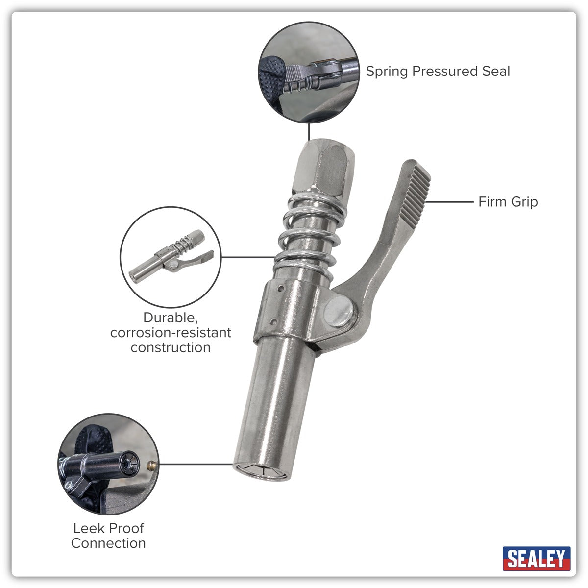 Sealey Single Handle Grease Gun Coupler AK452