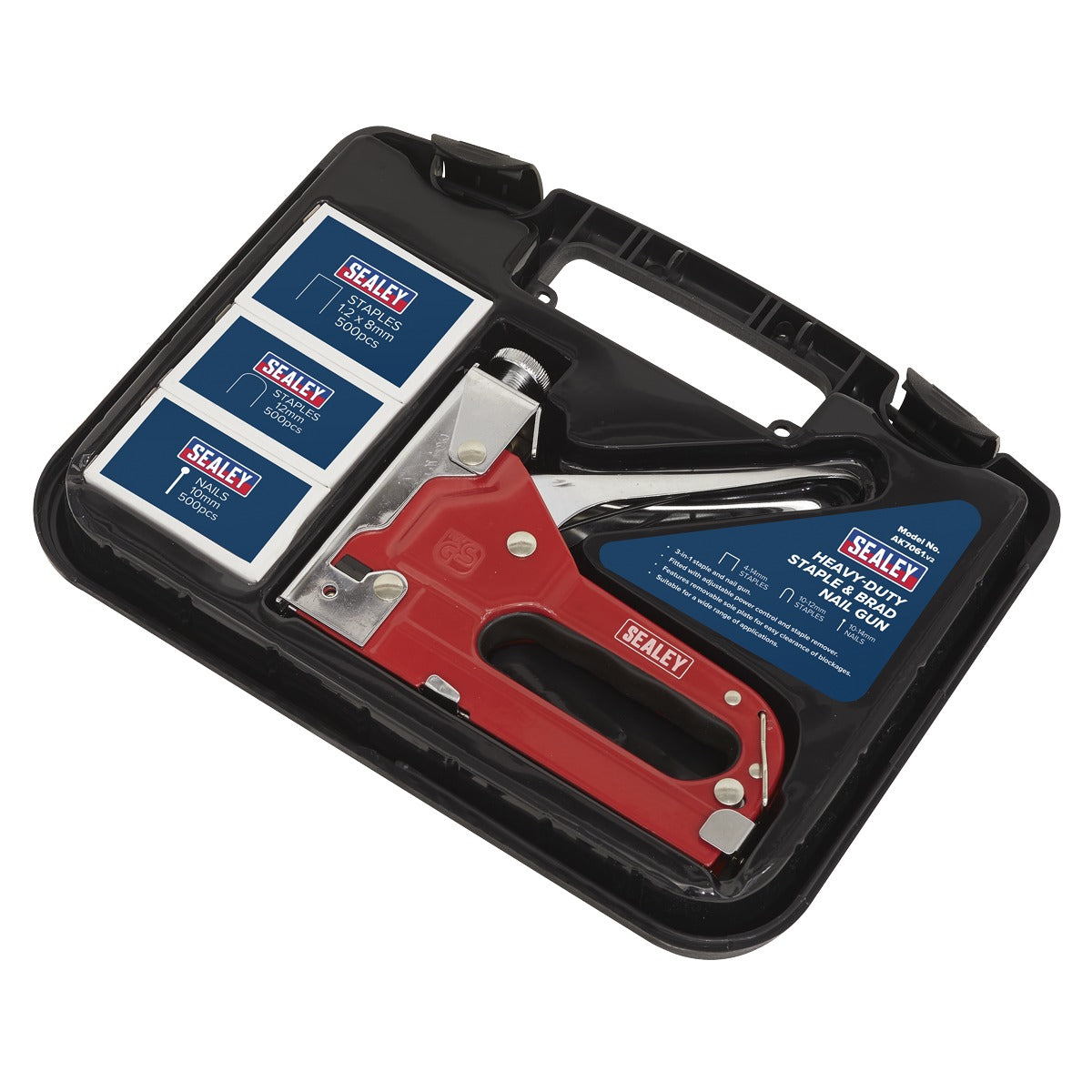 Sealey Premier Heavy-Duty Staple & Brad Nail Gun AK7061