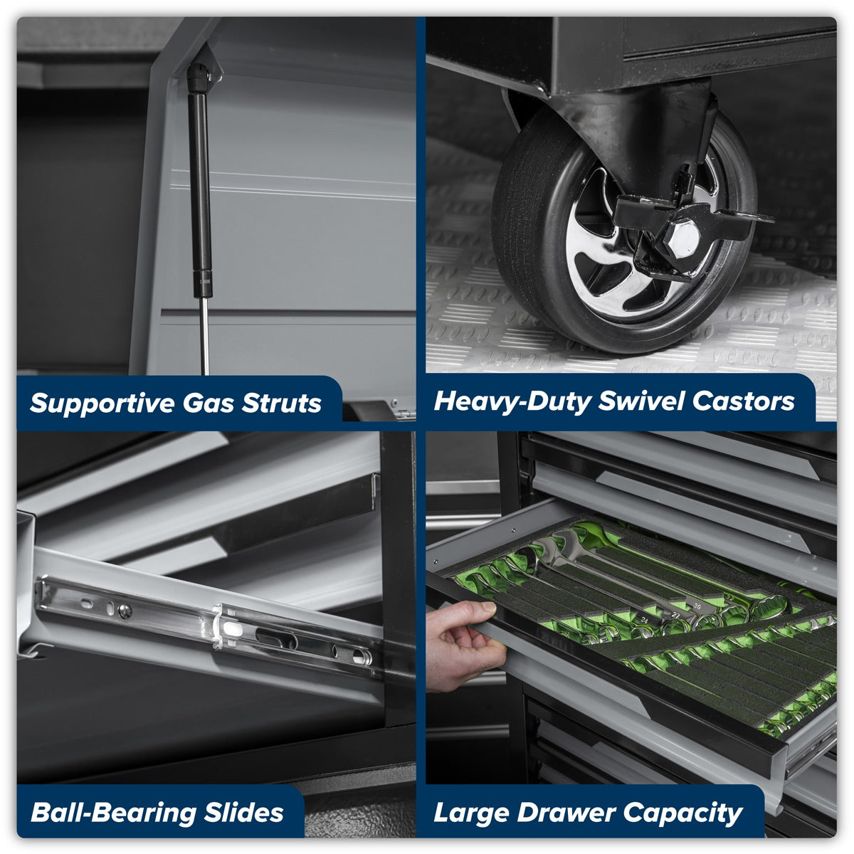 Sealey Superline Pro Topchest & Rollcab Combination 12 Drawer & 1 Door Cupboard - Grey AP1080GR