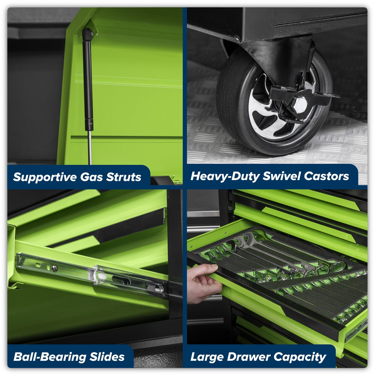 Sealey Superline Pro Topchest & Rollcab Combination 12 Drawer & 1 Door Cupboard - Green AP1080HVG