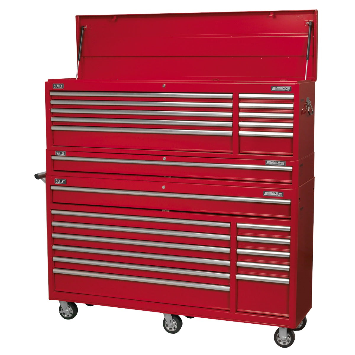 Sealey Topchest, Mid-Box & Rollcab Combination 23 Drawer with Ball Bearing Slides - Red AP66COMBO1