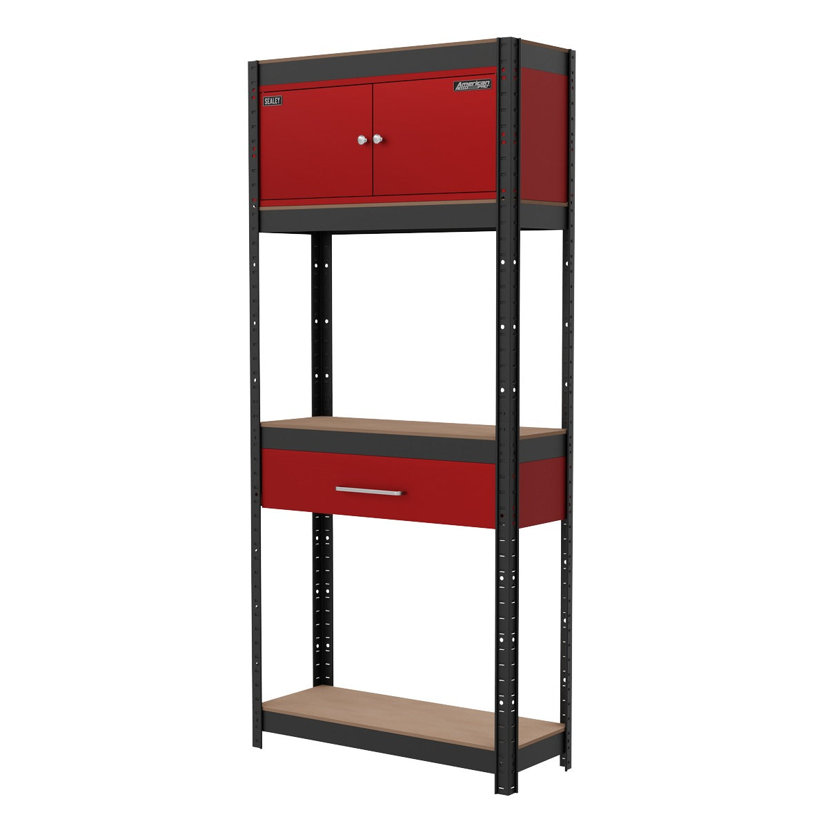 Sealey Shelving Unit 4-Tier with Cupboard & Drawer AP830R