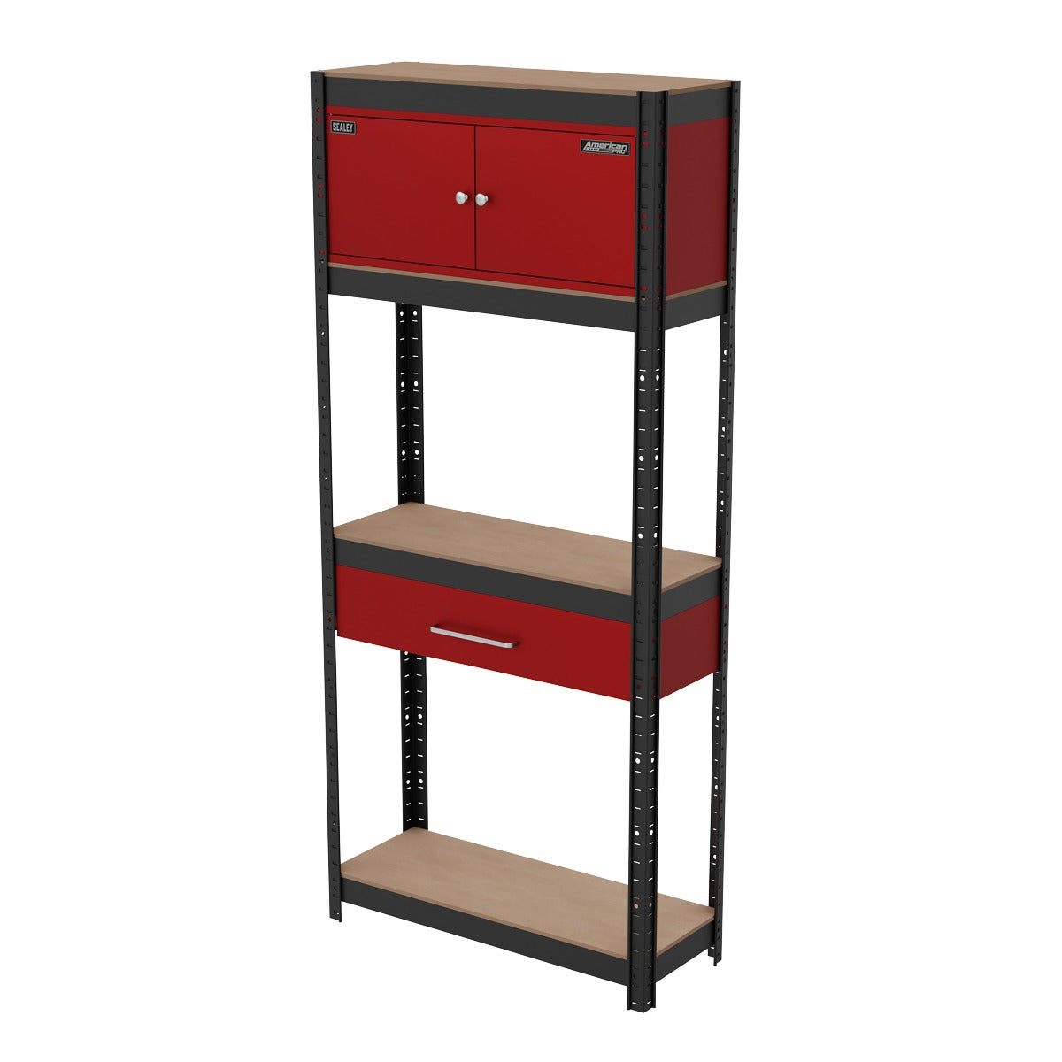 Sealey Shelving Unit 4-Tier with Cupboard & Drawer AP830R
