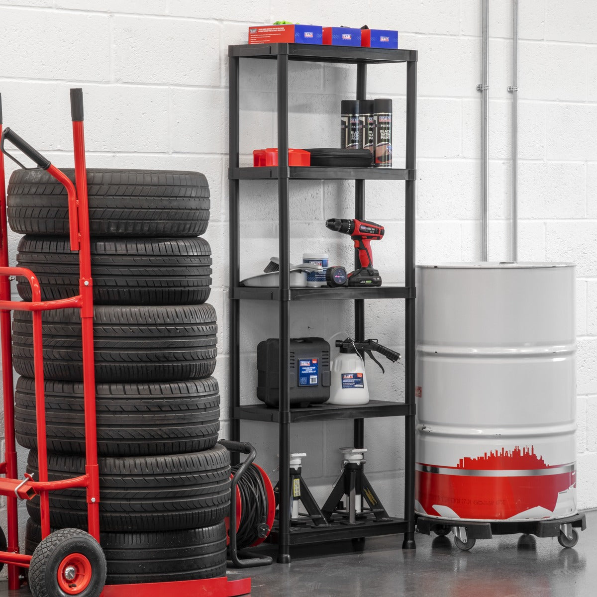 Sealey Plastic Racking Unit with 5 Shelves 25kg Capacity Per Level APPR5