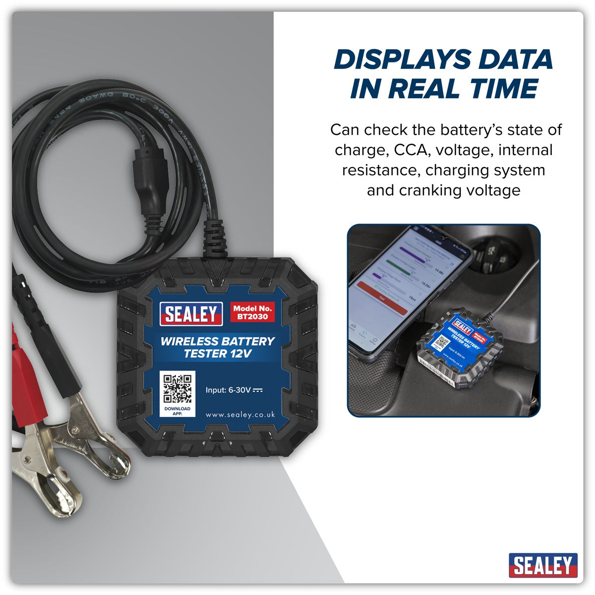Sealey Wireless Battery Tester 12V BT2030