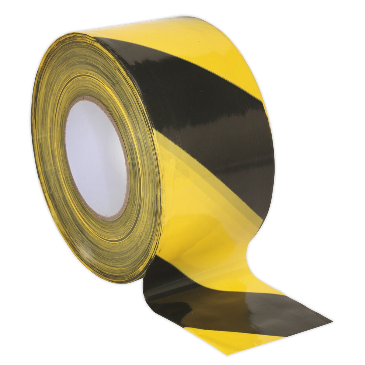 Sealey Non-Adhesive Hazard Warning Barrier Tape 80mm x 100m - Black/Yellow BTBY