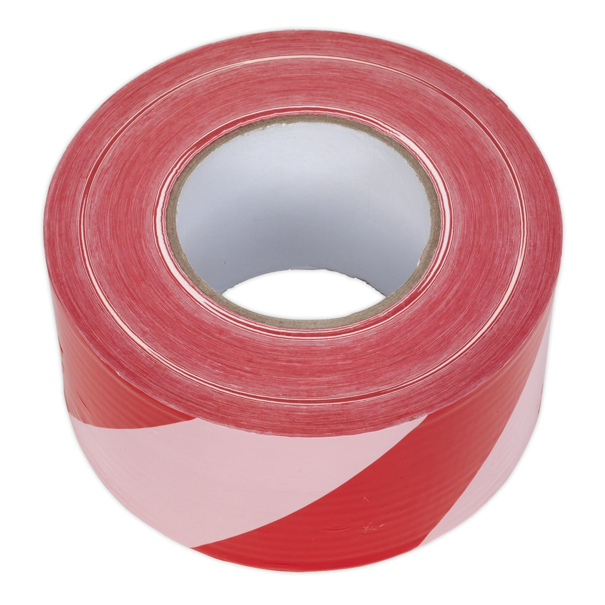 Sealey Non-Adhesive Hazard Warning Barrier Tape 80mm x 100m - Red/White BTRW
