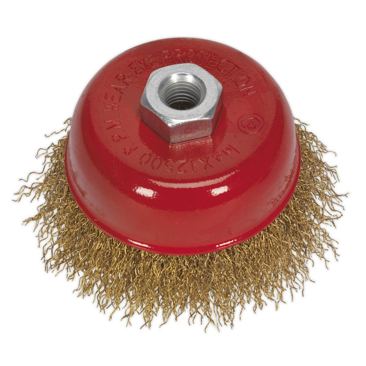 Sealey 75mm Brassed Steel Crimped Wire Cup Brush M10 x 1.5mm CBC75