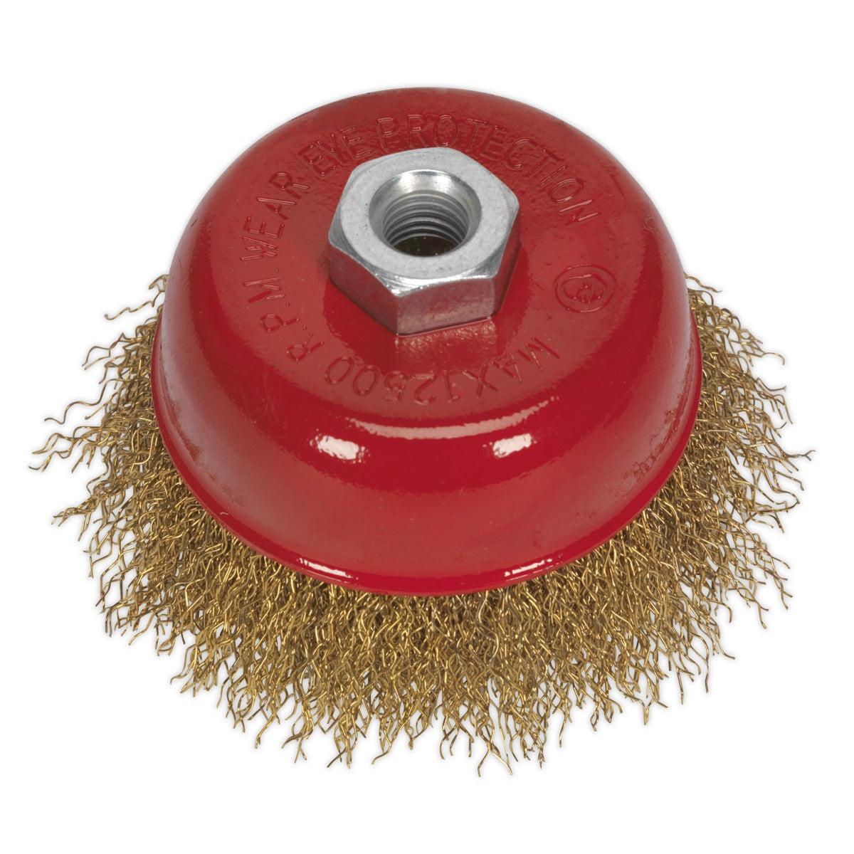 Sealey 75mm Brassed Steel Crimped Wire Cup Brush M14 x 2mm CBC752