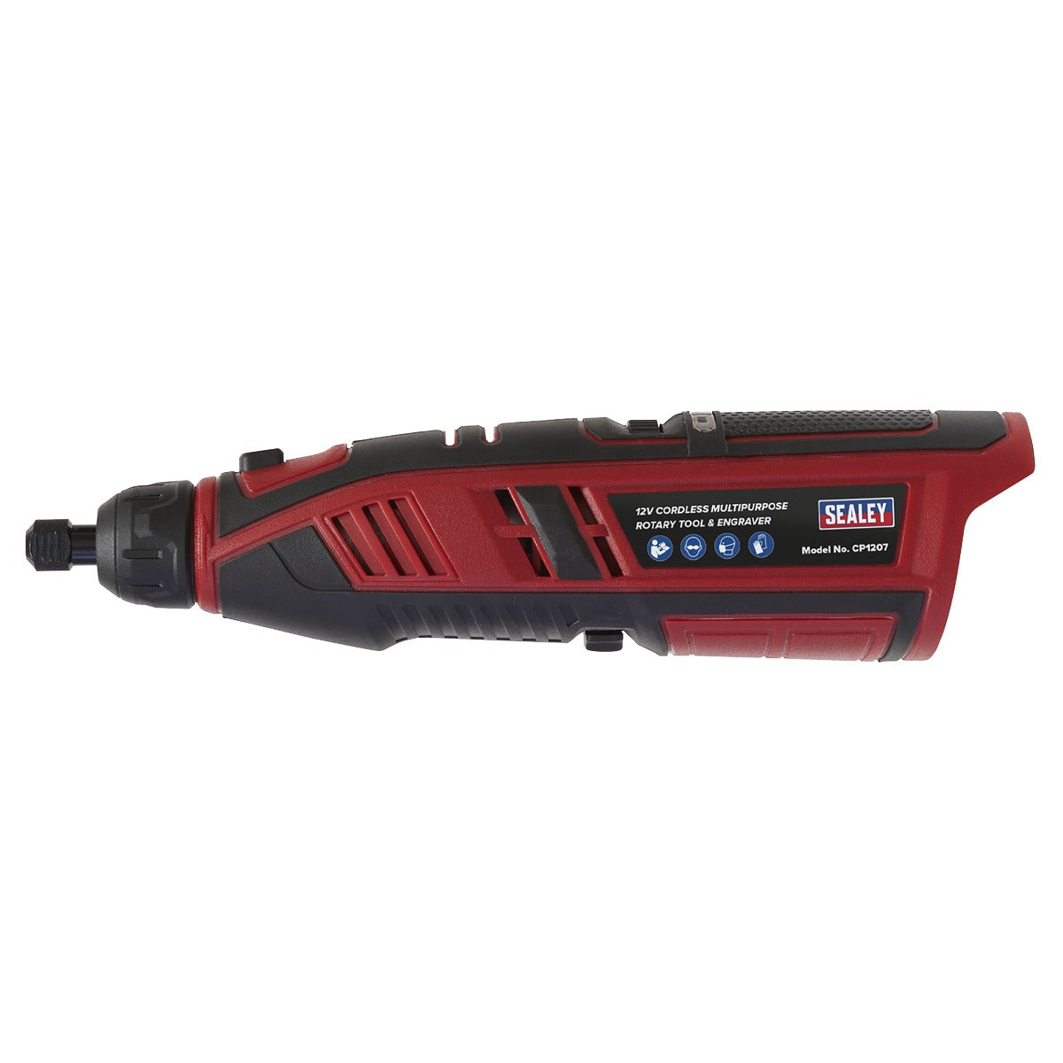 Sealey SV12 Series Cordless Multipurpose Rotary Tool & Engraver Kit 12V 49pc - Body Only CP1207