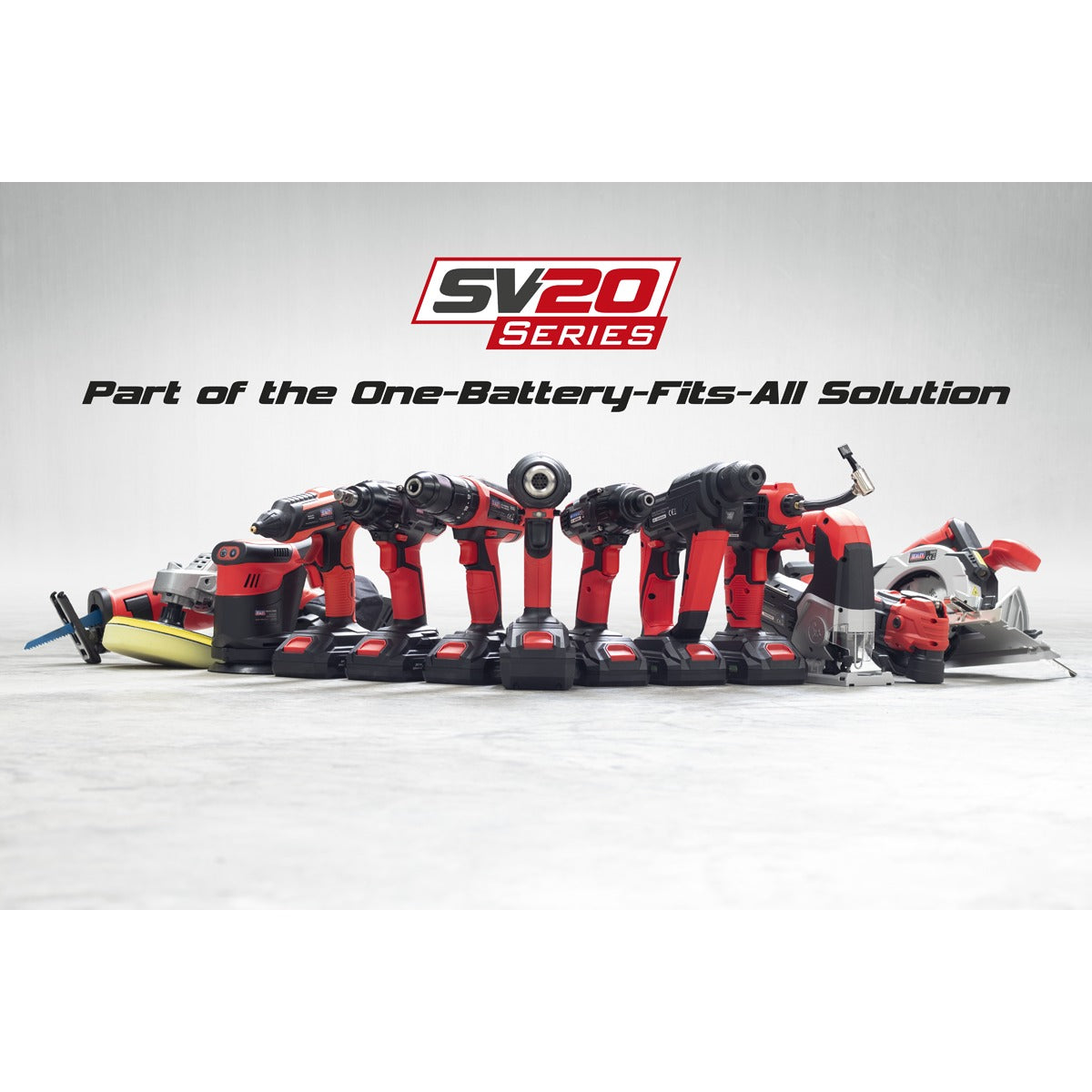 Sealey 2 x SV20 Series Cordless Power EU Tool Kit 20V Euro Plug - 2 Batteries CP20VDDCOMBOEU