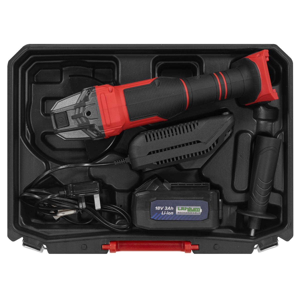 Sealey 115mm Cordless Angle Grinder 18V 3Ah - Red CP401LI