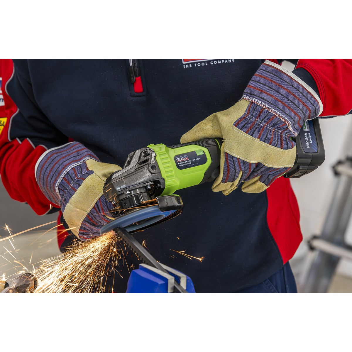 Sealey 115mm Cordless Angle Grinder 18V 3Ah - Green CP401LIHV