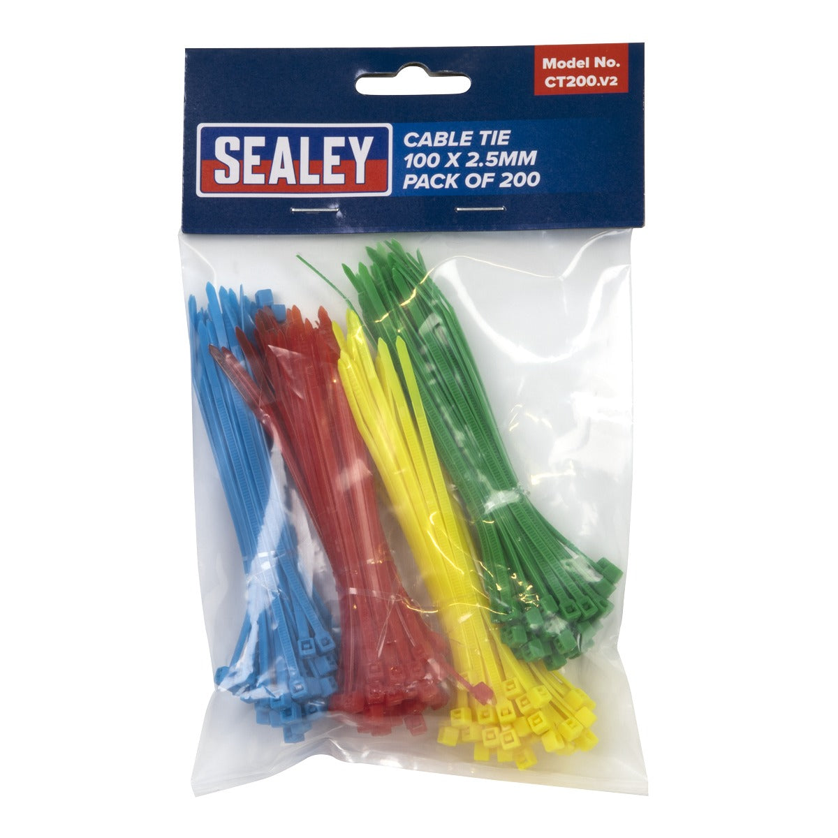 Sealey Cable Tie Assortment 100 x 2.5mm - Pack of 200 CT200