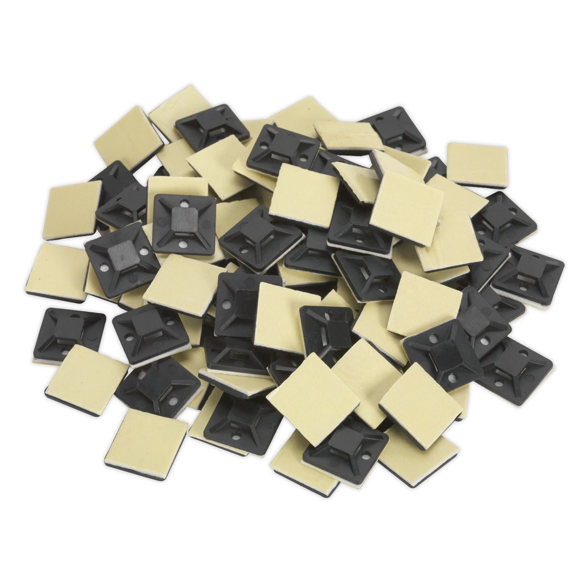 Sealey Self-Adhesive Cable Tie Mount 20 x 20mm, Black - Pack of 100 CTM2020B