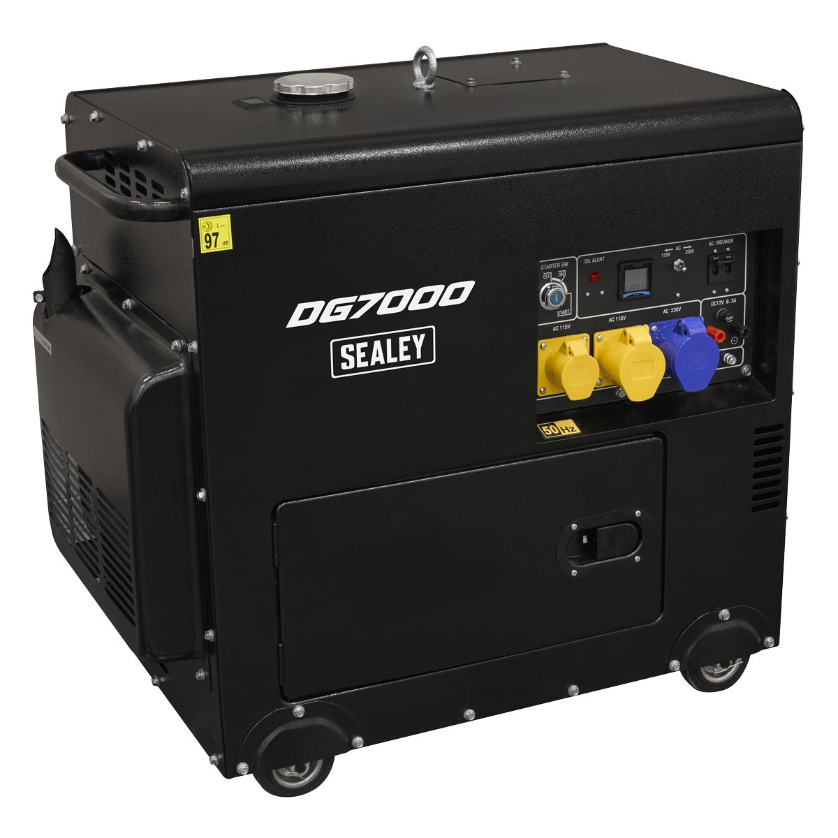 Sealey 7000W Diesel Generator 4-Stroke Engine 110/230V DG7000