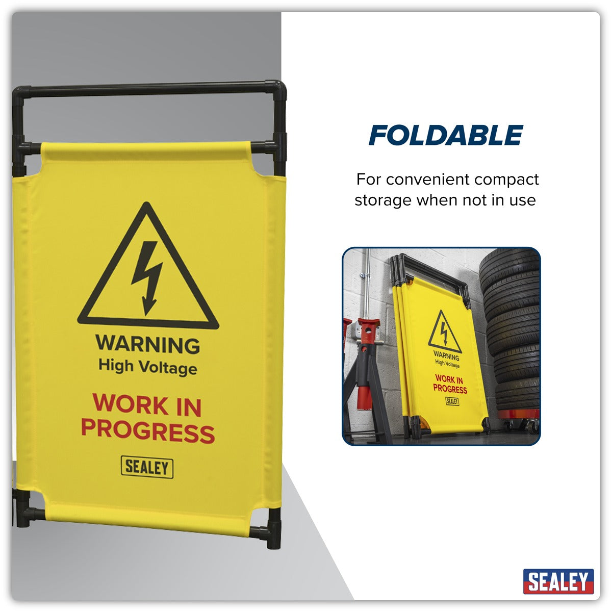 Sealey Folding Safety Barrier for Hybrid/Electric Vehicles EV20