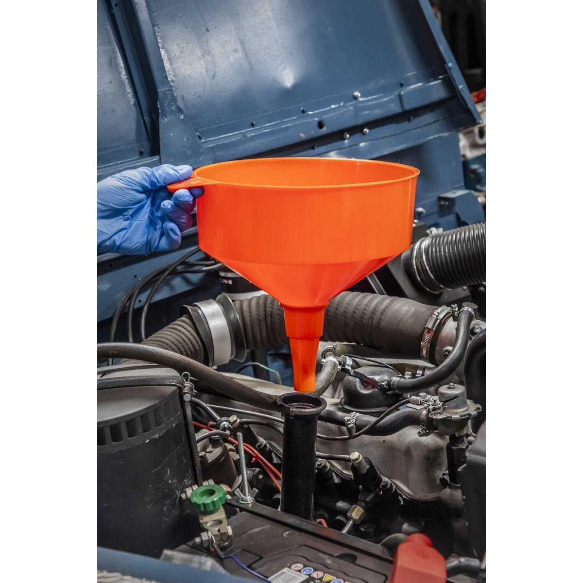 Sealey Fixed Spout Funnel with Filter 250mm - Large F3