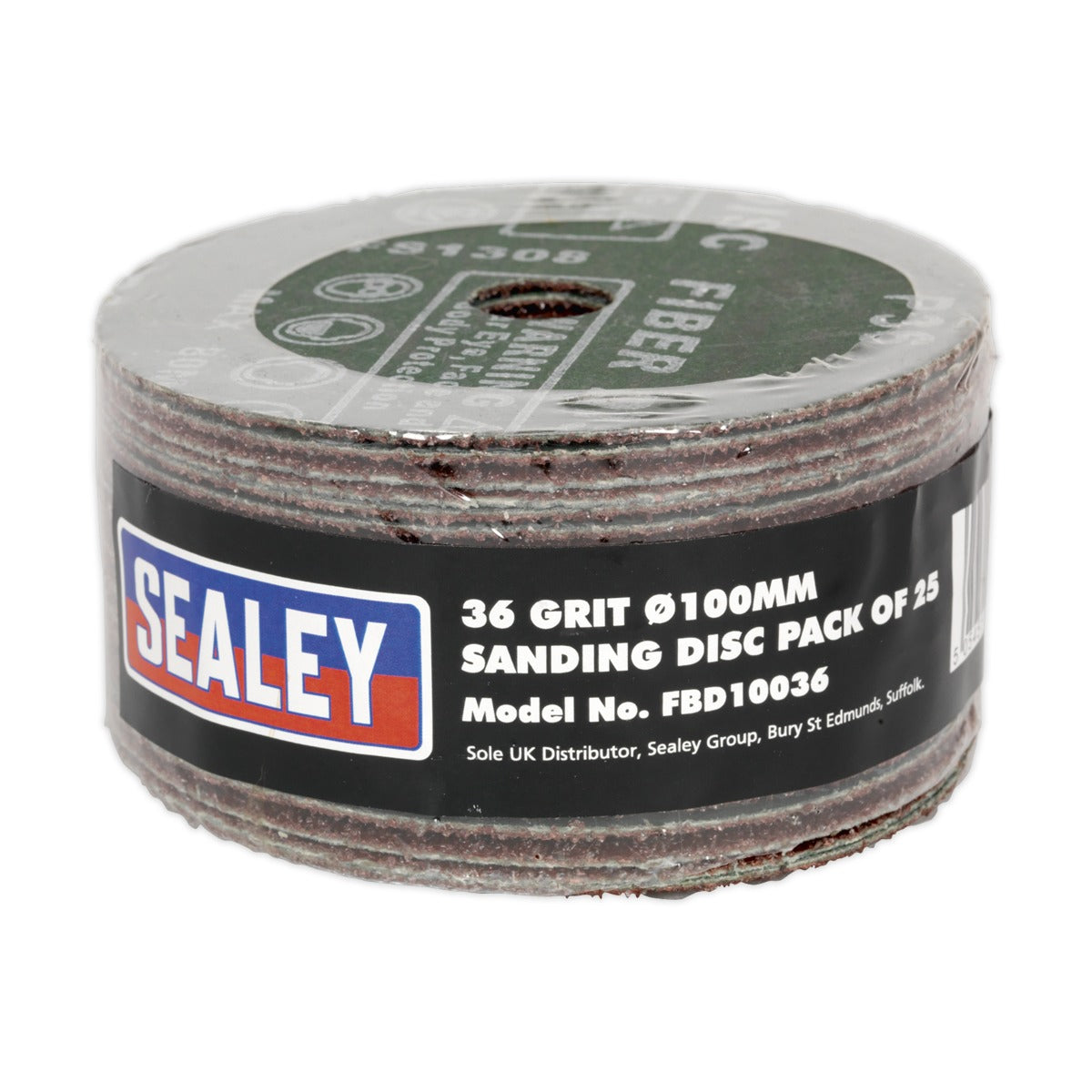 Sealey 100mm Sanding Disc 36Grit - Pack of 25 FBD10036