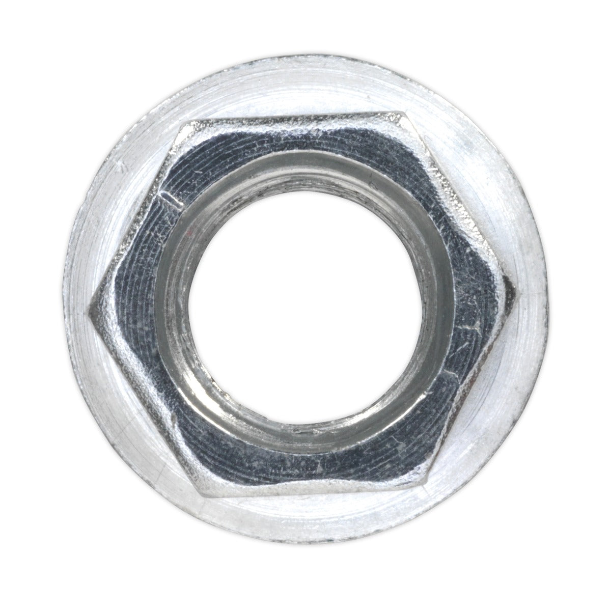 Sealey Zinc Plated Serrated Flange Nut M10 - Pack of 100 FN10