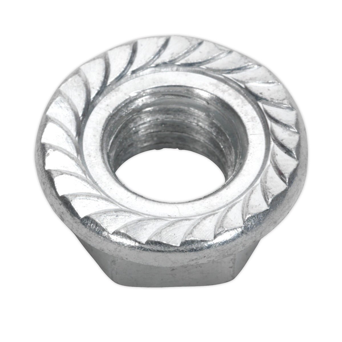 Sealey Zinc Plated Serrated Flange Nut M12 - Pack of 50 FN12