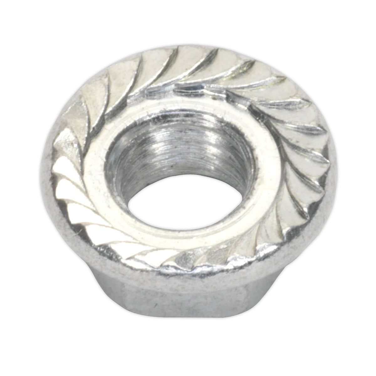 Sealey Zinc Plated Serrated Flange Nut M5 - Pack of 100 FN5