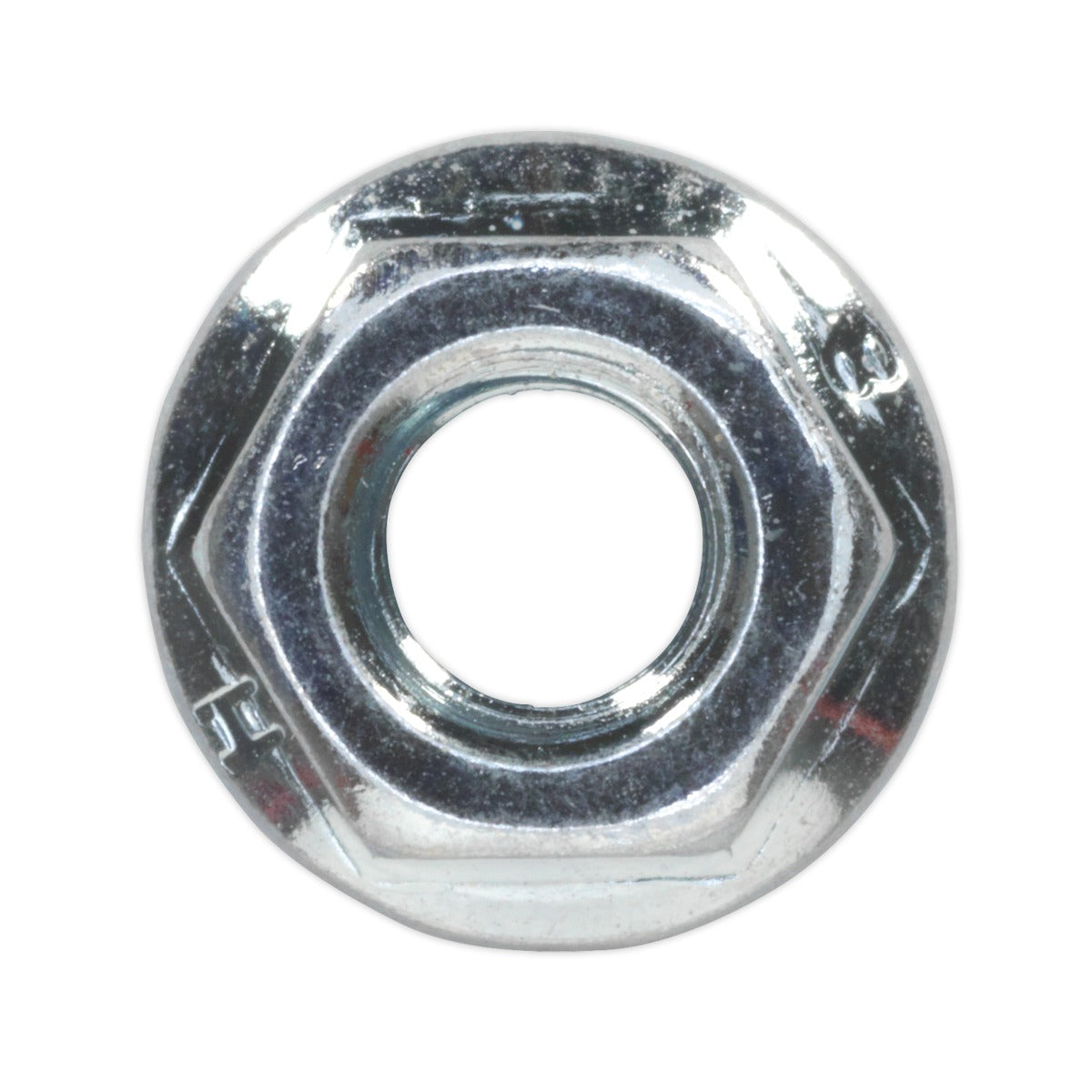 Sealey Zinc Plated Serrated Flange Nut M6 - Pack of 100 FN6