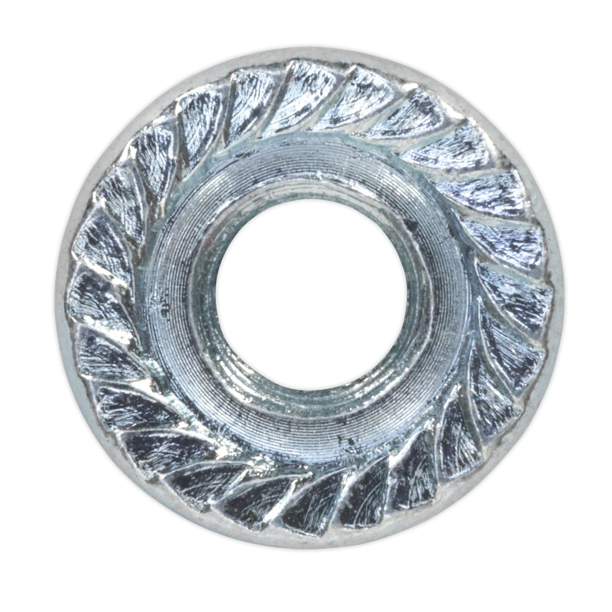 Sealey Zinc Plated Serrated Flange Nut M6 - Pack of 100 FN6