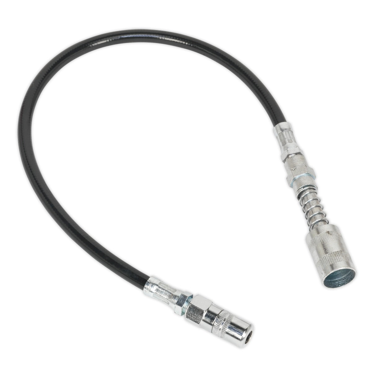Sealey Flexible Rubber Grease Gun Delivery Hose with 4-Jaw Connector & Quick Release Coupling 450mm GGSF450